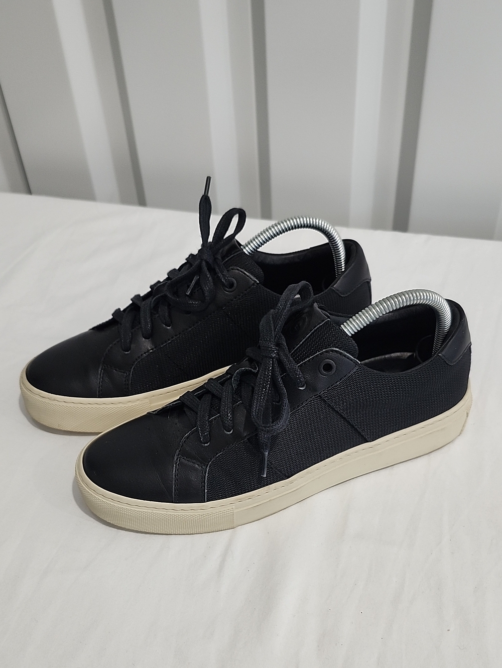 GREATS Womens Royale Black Leather Mesh Knit Low-Top Sneakers Sz 9 Comfort Style